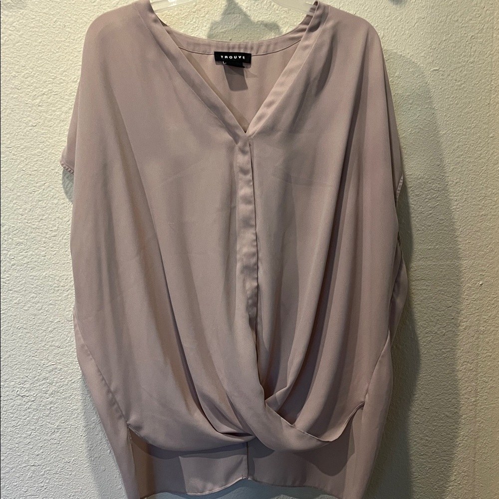 Trouve Women's Soft Pink Drape Blouse